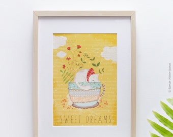 Sweet Dreams - Print original art, room decor