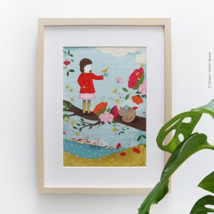 Up on the tree - Print originele kunst, kamerdecor