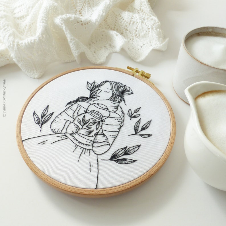 Tea Time Lady - Black Embroidery Art Kit, Creative Diy, Kettle ...