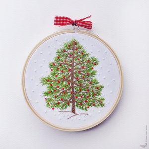 Christmas Tree Hand Embroidery Kit Winter Christmas Embroidery, Christmas Diy Kit, Diy Gift, Christmas Hoop Art,Christmas Decor Embroidery immagine 3