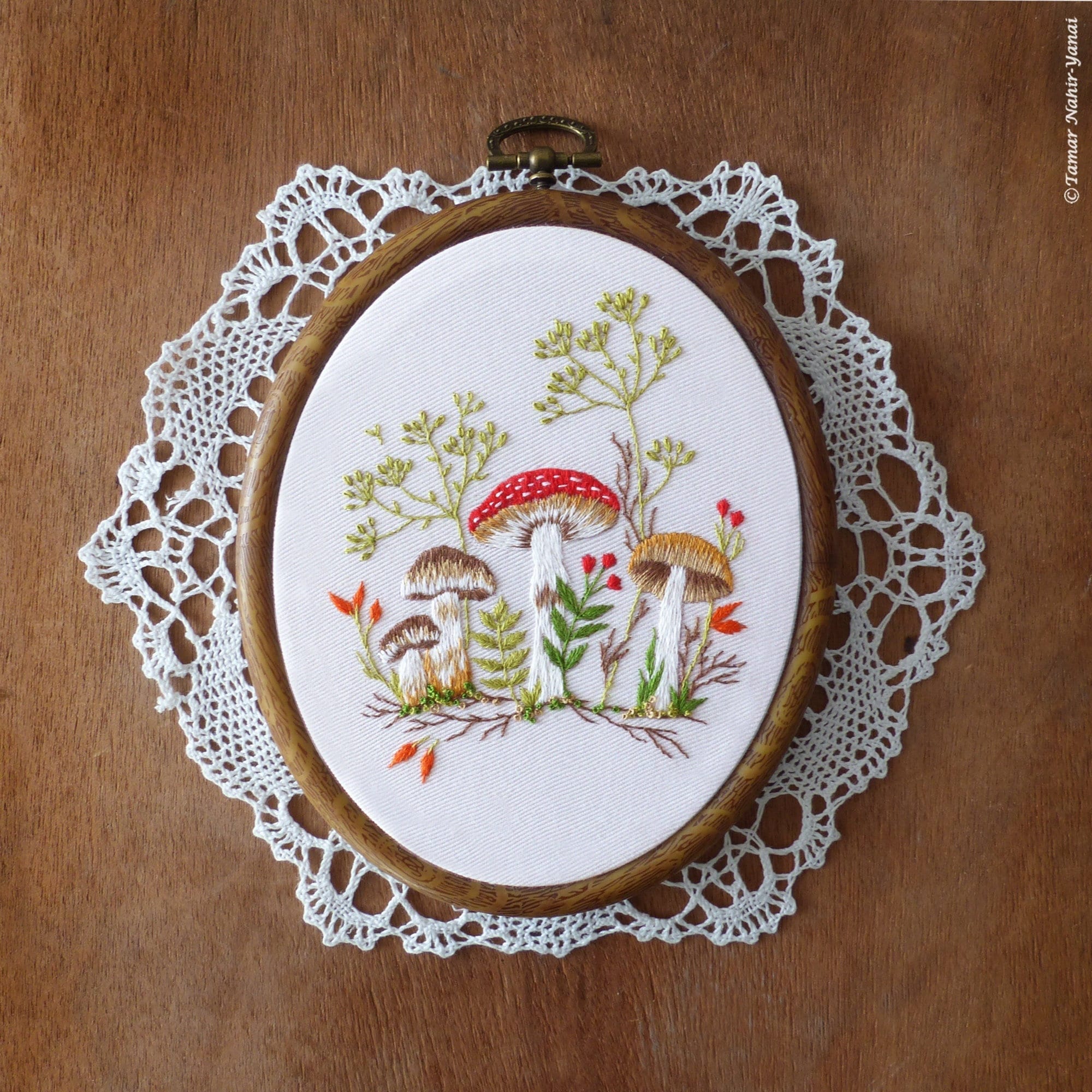 Forest Mushrooms - Embroidery Kit, Mushrooms Embroidery, Autumn Embroidery, Needle, Fairytale Decor, Quilt Pattern, Toadstool