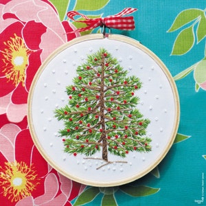 Christmas Tree Hand Embroidery Kit Winter Christmas Embroidery, Christmas Diy Kit, Diy Gift, Christmas Hoop Art,Christmas Decor Embroidery image 7