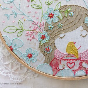 Happy Thoughts Christmas gifts for her, Inspirational artwork, Embroidery Kit, Modern hand embroidery, Craft kit, Embroidery hoop art image 2