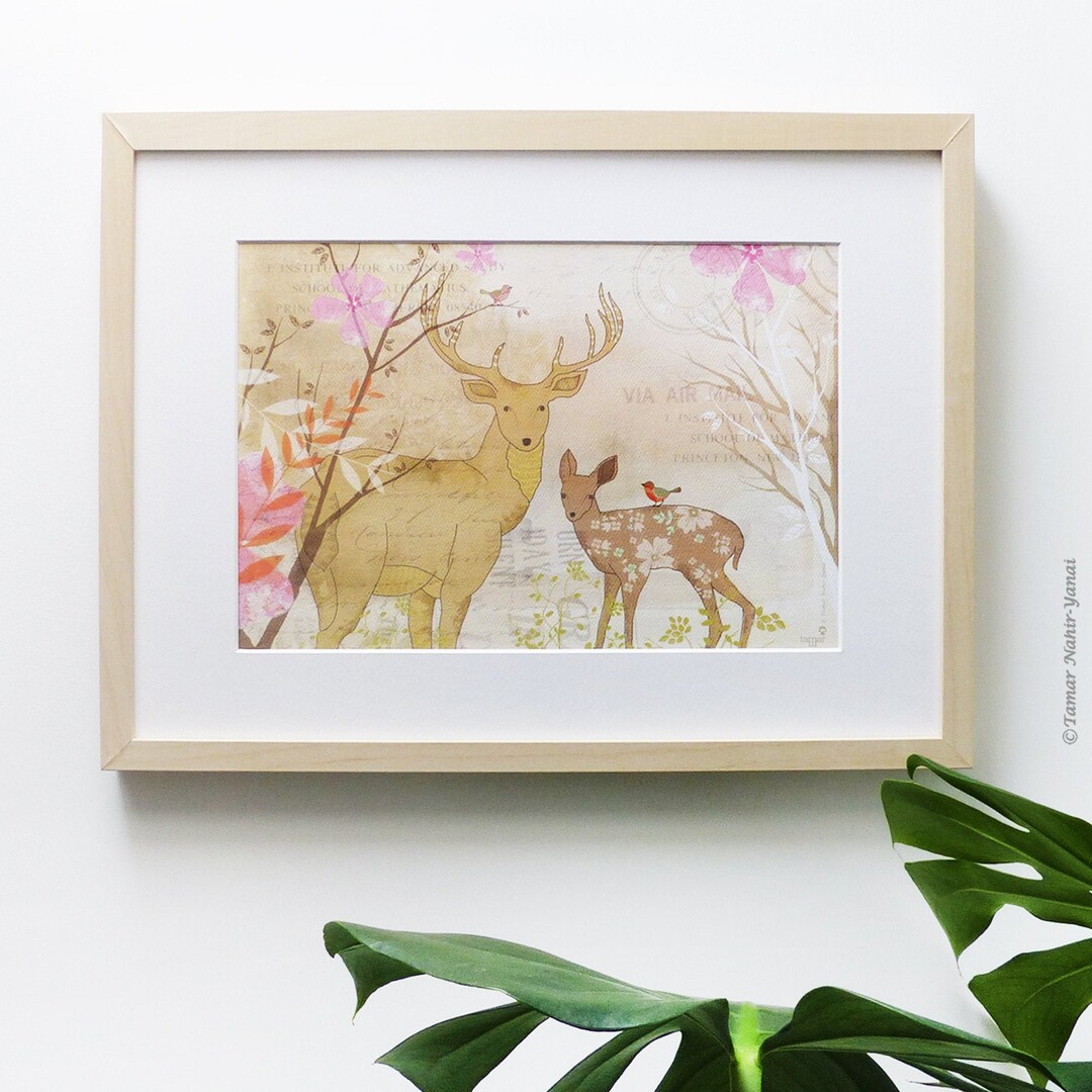 Deer Print Wall Art Print, Room Decor Etsy