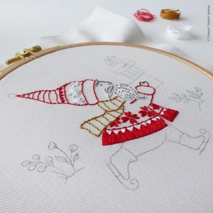 Dashing Santa Borduurkunstpakket, creatief doe-het-zelf, knutselpakket, kerstborduurcadeau, borduurwerk aan de muur, winterdecor DIY afbeelding 6