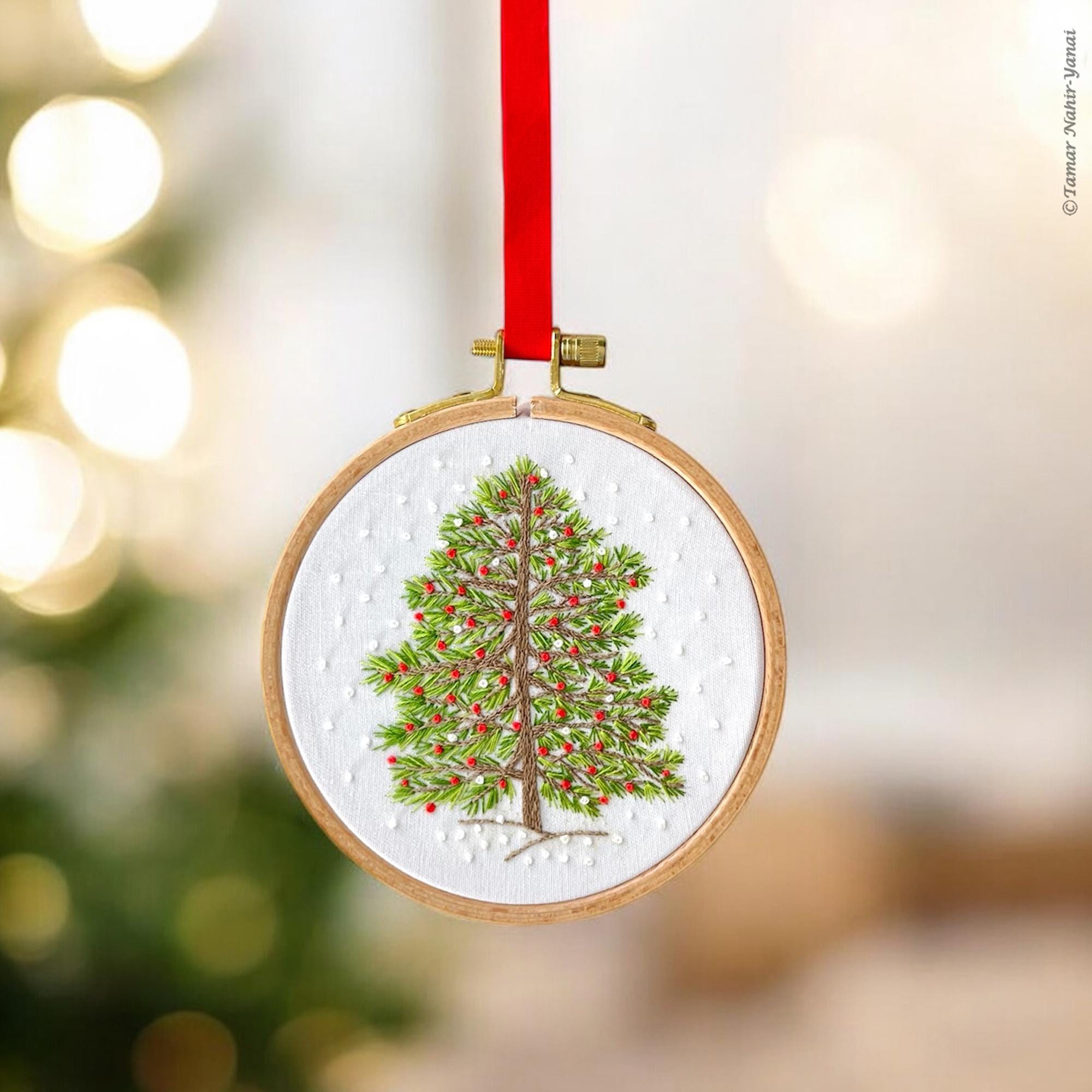 クリスマスツリーの手刺繍キット - 冬のクリスマス刺繍、クリスマスDIY