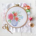 Colourful Vase - Embroidery Art Kit, Creative Diy, Craft Kit, flowers Embroidery Gift, Wall Art Embroidery product logo