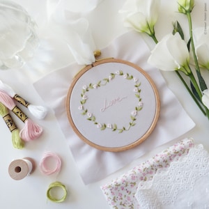 LOVE Valentine's day, Wedding Embroidery Hoop, DIY Embroidery, Craft ideas, Gift for Valentines Day, bullion stitch image 5