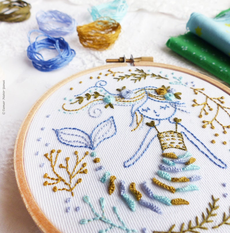 Mermaid Embroidery kit Craftily creative Gift idea Mermaid Etsy