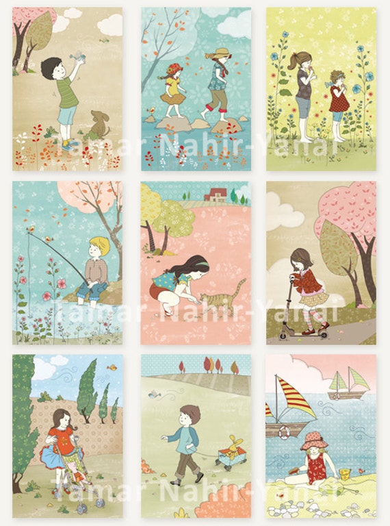 Items similar to Set of 9 Greeting Cards on Etsy