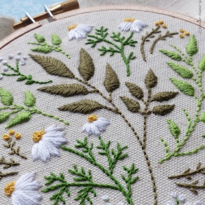 Green Leaves Green flowers, Embroidery kit, Christmas gift idea, Christmas gift coworker, Embroidery Hoop Art, Diy Kit, Tamar Nahir image 3