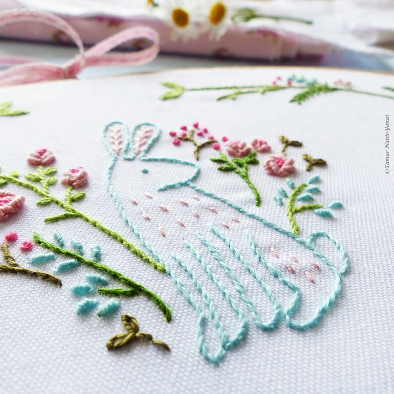 Easter bunny embroidery kit floral spring embroidery easter  etsy Easter bunny embroidery kit floral spring embroidery easter  etsy