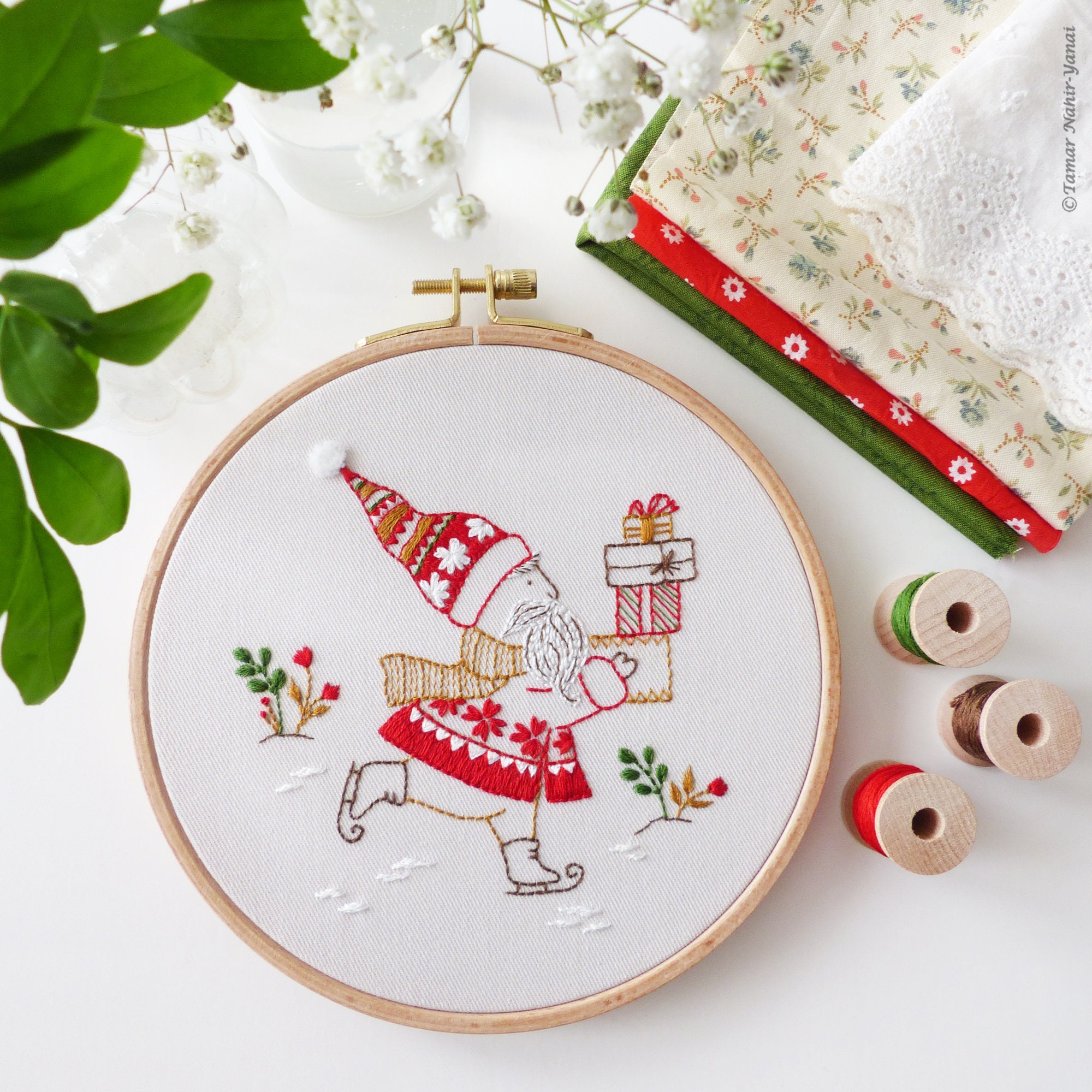 Dashing Santa Embroidery Art Kit Creative Diy Craft Kit Etsy