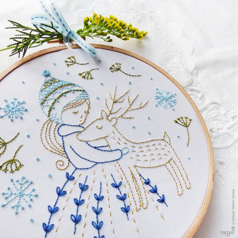Embroidery hoop art Embroidery kit Winter embroidery Etsy