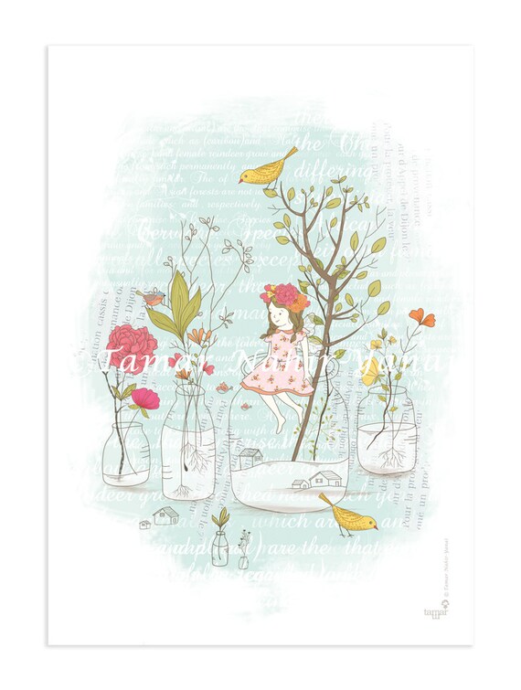 Print children art nursery decor Fairyland Etsy