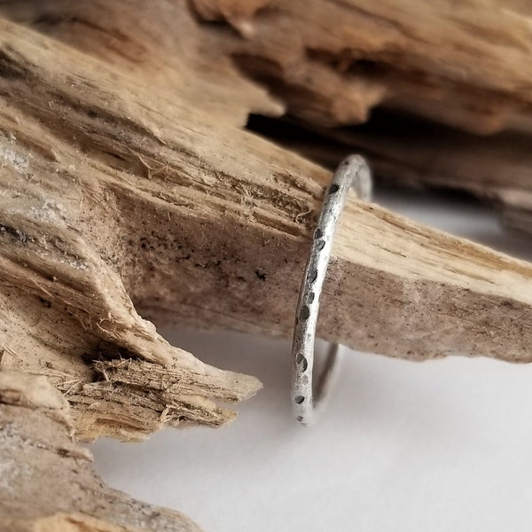 Speckled Argentium Silver Ring. Textured Silver Ring. Everyday Ring. Stackable Silver Ring. Oxidized Ring. Simple Jewelry. Everyday Jewelry.