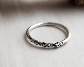Argentium Silver Stardust Ring. Silver Dust Stacking Ring. Textured Stackable Ring. Silver Stardust Stacker. Thick Stack Ring. Everyday Ring