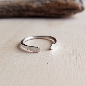 Initial Ring Personal Gift for Her Silver Initial Cuff Ring Open Cuff Ring Everyday Ring Personalized Travelers Cuff Ring Letter Ring