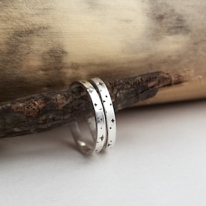 Celestial Ring. Silver Star Band. Stacking Ring. Silver Celestial Jewelry. Stellar Silver Ring. Astrological Jewelry. Everyday Jewelry.