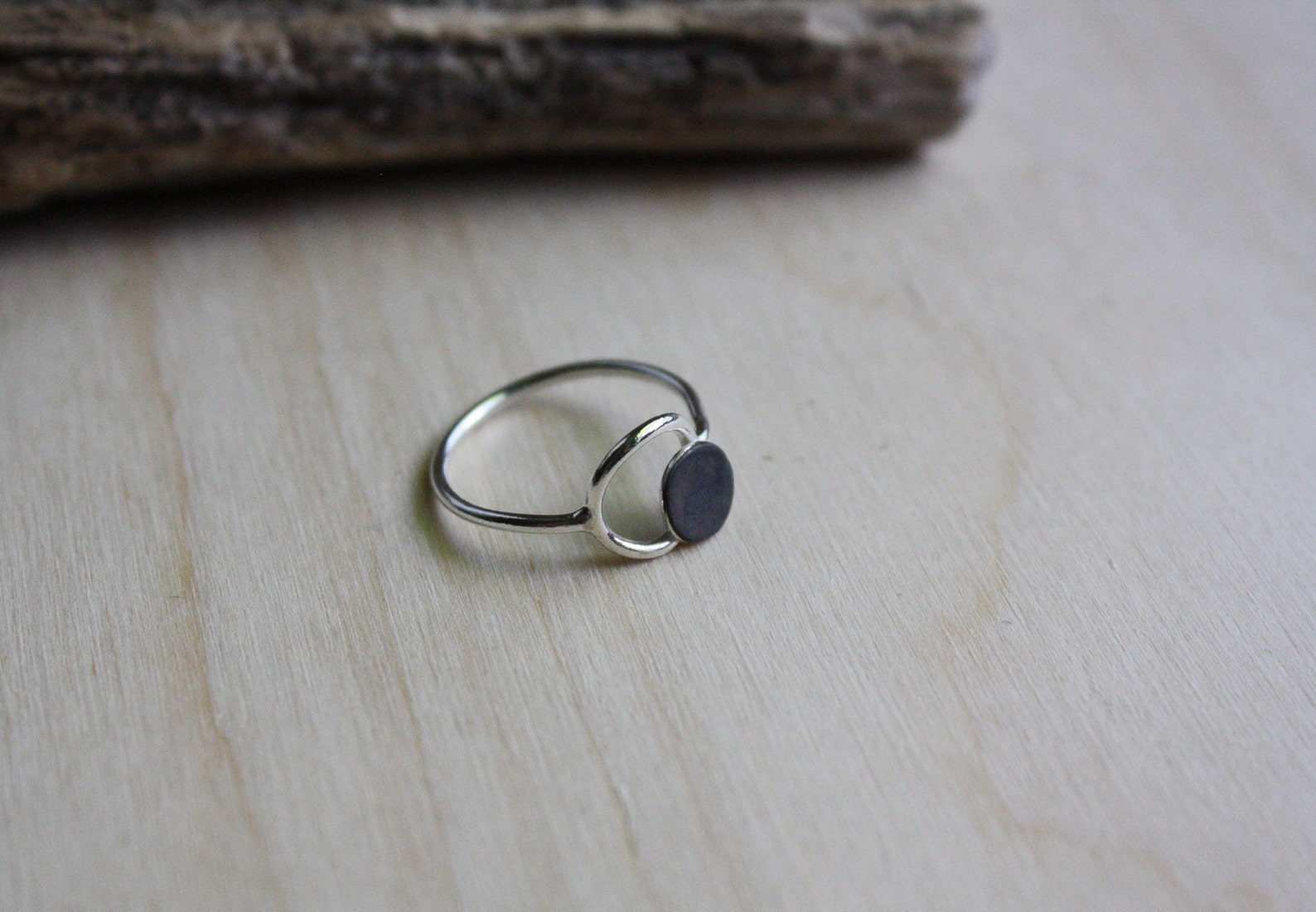 Solar Eclipse Ring Circle Disc Ring Silver Eclipse Ring Etsy