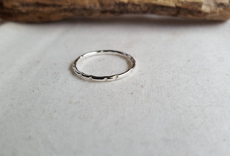 Silver Line Stacking Ring. Silver Dash Stacker. Stackable Silver Ring. Simple Silver Ring. Everyday Jewelry. Minimal Modern Ring. image 2