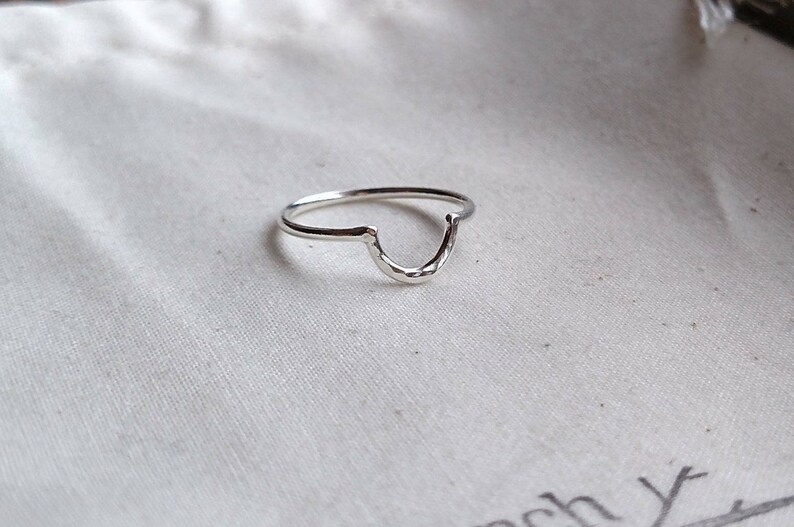 Silver Half Circle Ring Semi Circle Ring Silver Arch Ring | Etsy