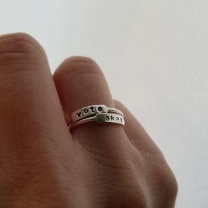 Custom Four Letter Word Ring. One Custom Ring. Simple Everyday Jewelry. Dainty Statement Ring. Sassy Jewelry. Bff Gift. Small Letter Ring.