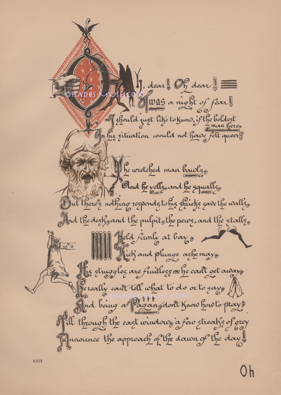 1880 Night of Fear-pagan-devil-demon-fright-punish-struggle-church ...