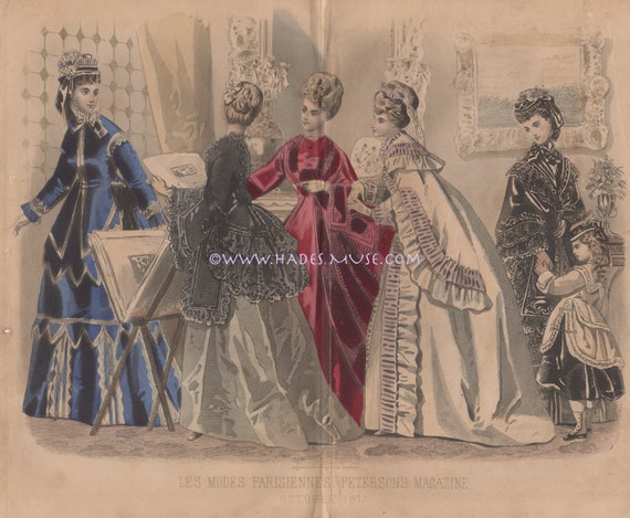 navy blue dress for baby girl Parisian Ladies in their winter dress for 1800, print, satirical print,  London main image 0