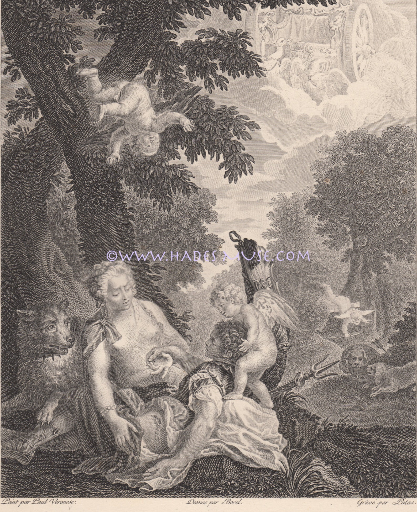 Death of Adonis-nude Venus Mourning-olympus-cupid-1872 Old Antique