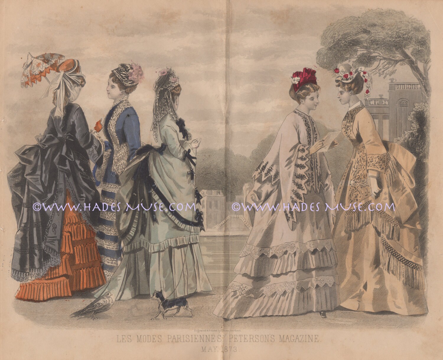 orange victorian dress