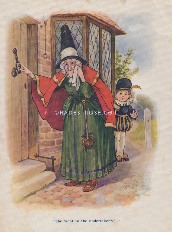 Death of Dog-undertaker-old Mother Hubbard-twisted Nursery Rhyme