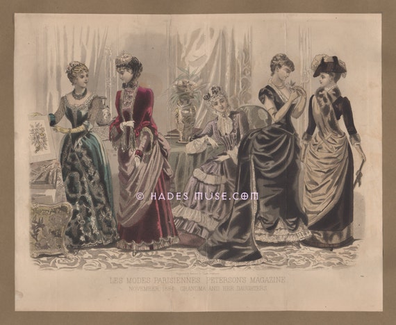 1884 Victorian Gothic Fashion-dresses-ladies Clothing Style-paris