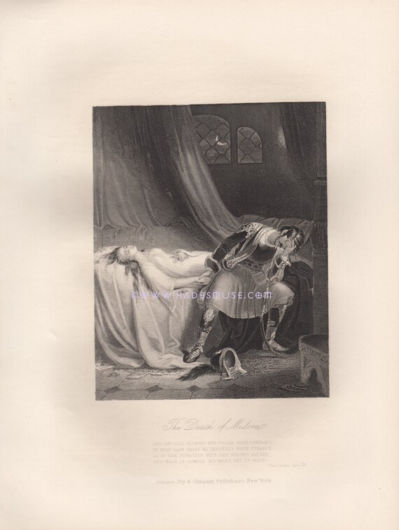 Maiden Lays On Funeral Bier Solemn Etsy