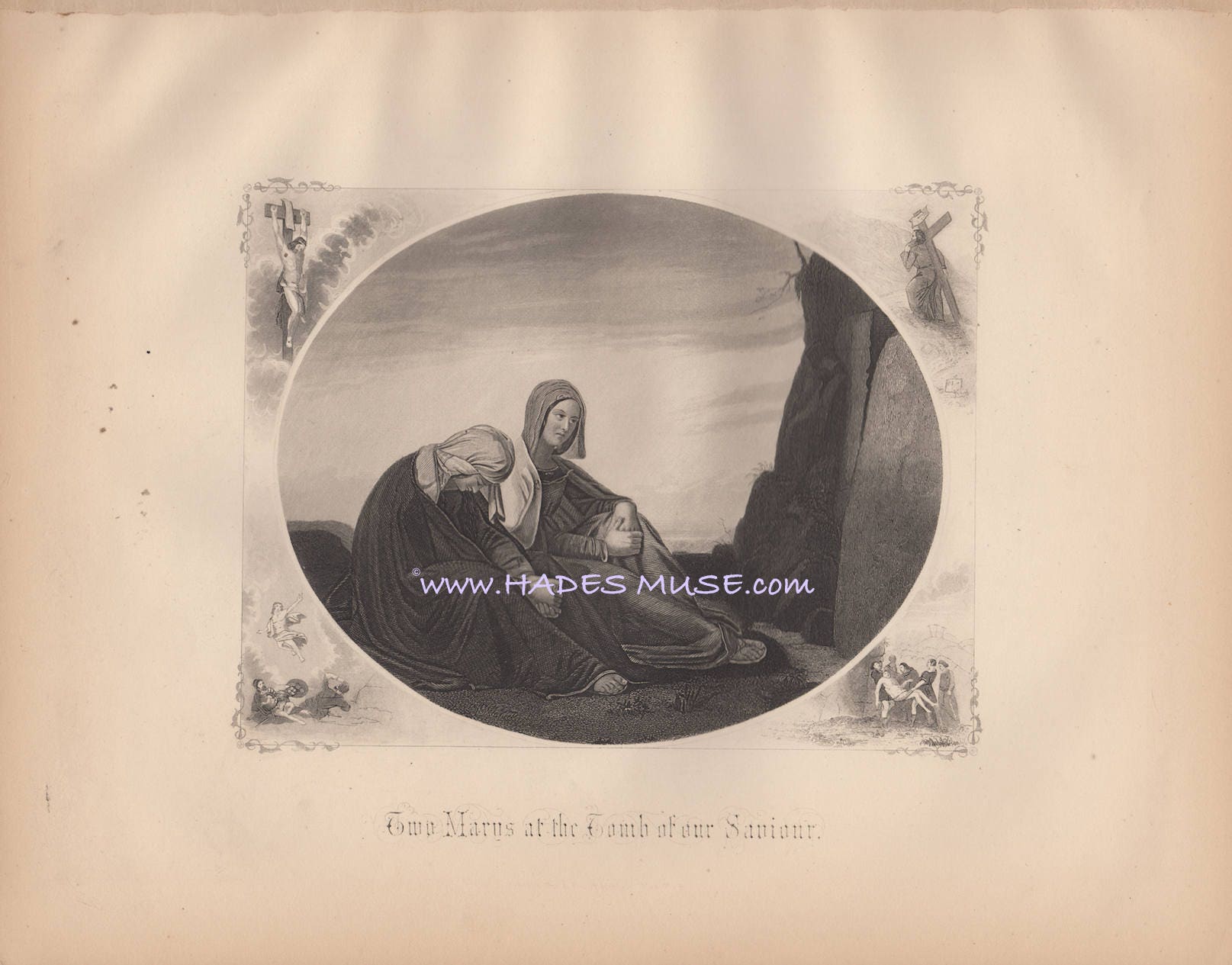 1868 Mary Magdalene-tomb-jesus Christ-antique Art Print-gothic-god