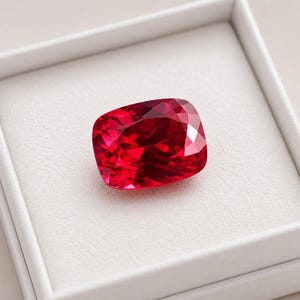 Rubí natural de Mozambique de 20 quilates, talla cojín, piedra preciosa facetada suelta para joyería fina. Piedra de nacimiento de julio. Gema de colección.