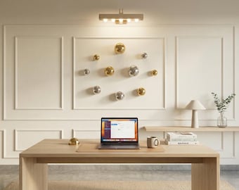 Dual Tone Sphere Wall Decor – Gold Silver 3D Balls for Modern Wall Styling