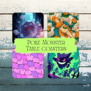 Poke(mon) Inspired Coaster Set (NEW DESIGNS) - Soft Coaster - Perfect Gift