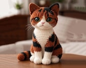 Realistic Cat Crochet Pattern - Calico Amigurumi Kitten PDF Download (English)