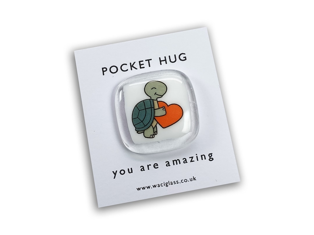 Fused Glass Pocket Turtle Hug: Friendship Gift, Hugs, Love You ...