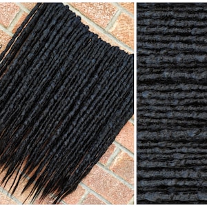 CUSTOM DE / SE Black Synthetic Dread Set - Double Ended Crochet Dreadlocks, Fake Faux Crochet Locs - Dread Hair Extensions