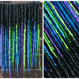 CUSTOM DE / SE Black Cool Ombre Synthetic Dread Set -Double Ended Crochet Dreadlocks,Fake Faux Crochet Locs -Dread Hair Extension