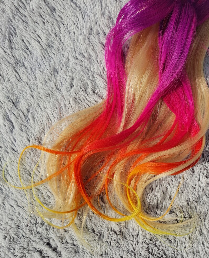 Sunset Ombre Hair Extensions Clip In Human Hair Streaks Etsy