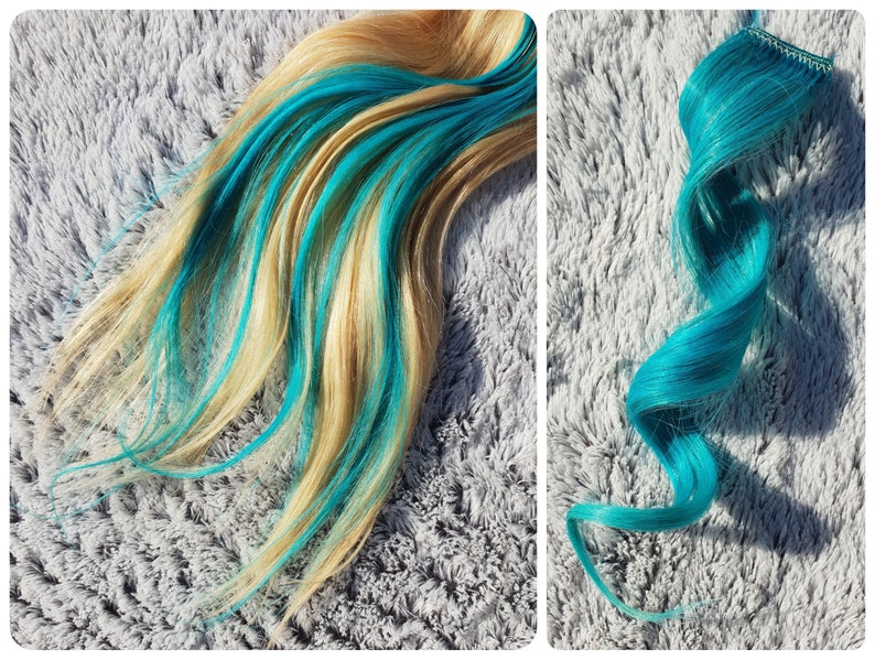Blue hair extension - wide 5