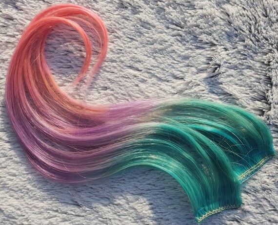 Pastel Mermaid Hair Extensions Clip In Human Hair Streaks Etsy