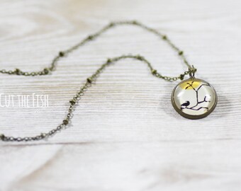 Collar de cuervo - Collar de cuervo negro - Joyería de arte - Joyería de cuervo - Joyería de estilo vintage - Joyería de pájaros - Collar de pájaros