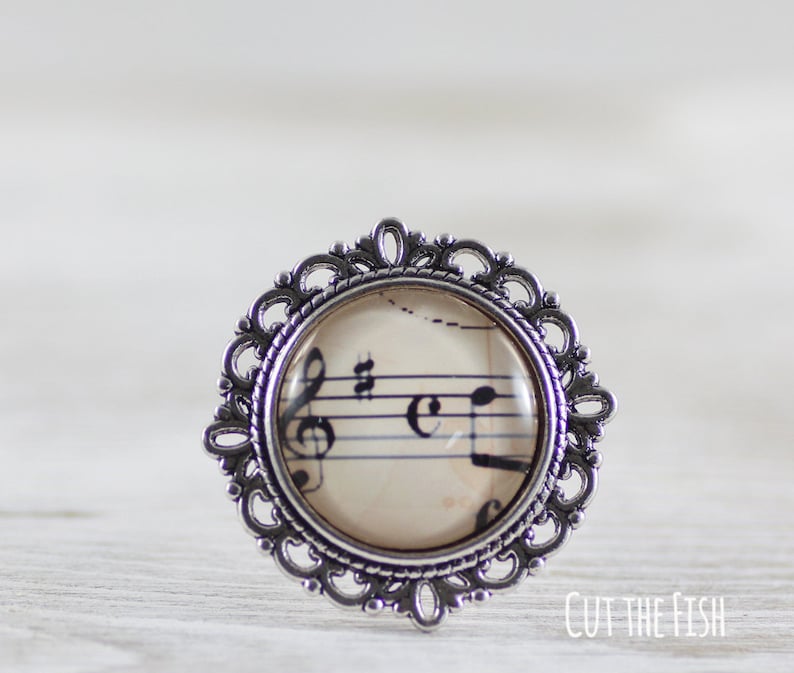 Music Ring Ring Rings Jewelry Beige Ring Adjustable Etsy