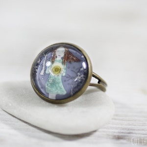 Blue Ring Adjustable Ring Blue Jewelry Ring Sun Ring Jewelry Rings Jewelry Gifts for Her Art Jewelry image 2