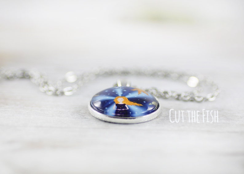 Space Jewelry Jewelry Blue Jewelry Solar System Necklace Gifts for Her Space Necklace Art jewelry by Cut the Fish image 3