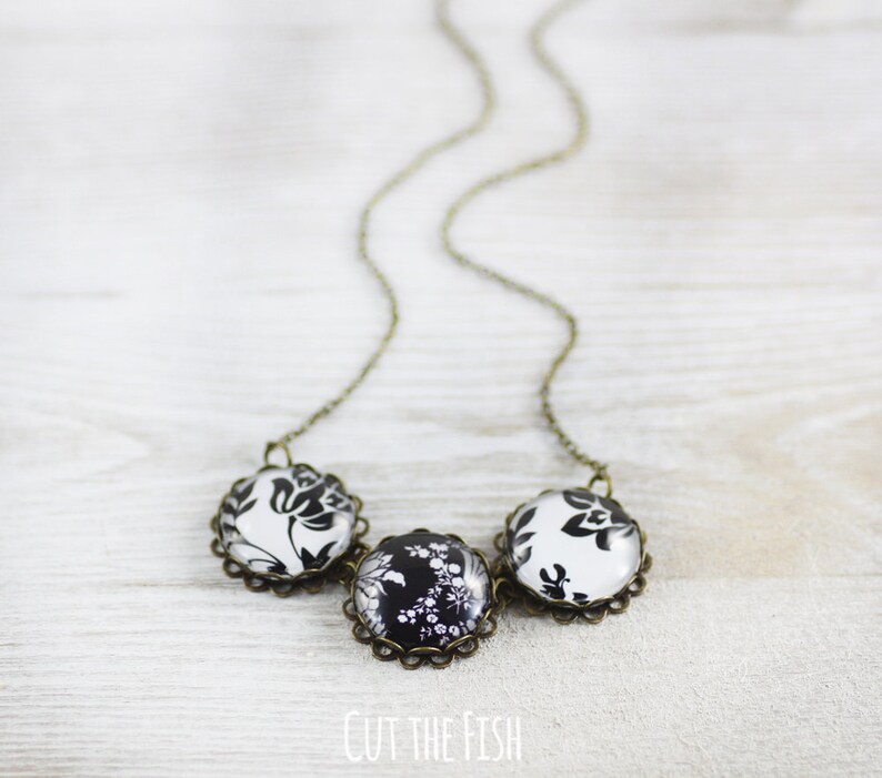 Black and White Necklace Jewelry Art Jewelry Wedding Etsy